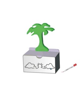 Meble przedszkolne segment mały z palmą i ścianką manipulacyjną do pisania pisakiem