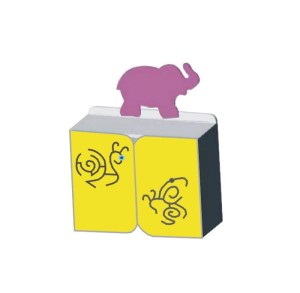 Meble przedszkolne segment duży z dwiema ściankami i słoniem