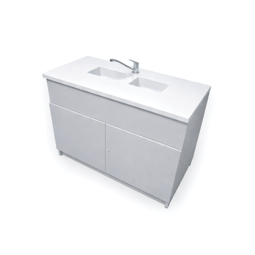 Stolik laboratoryjny dwukomorowy mini popiel