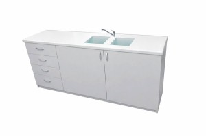 Stolik laboratoryjny pełny szufladowy dwukomorowy maksi 195