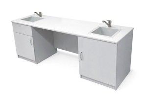 Stolik laboratoryjny podwójny dwukomorowy maksi 195