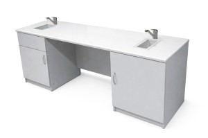 Stolik laboratoryjny podwójny dwukomorowy mini 195