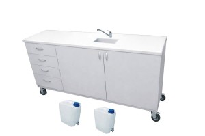 Stolik laboratoryjny pełny mobilny szufladowy mini 195