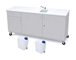 Stolik laboratoryjny pełny mobilny jednokomorowy maksi 195