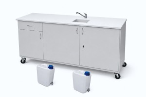 Stolik laboratoryjny pełny mobilny jednokomorowy mini 195