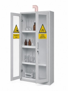 Szafa laboratoryjna laminowana przeszklona z wyciągiem 