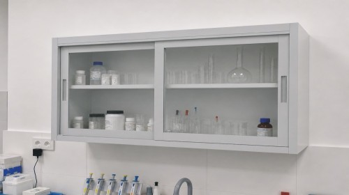 Szafka laboratoryjna przesuwna oszklona 120 cm popiel