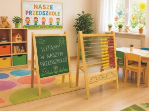 Liczydło sztalugowe dwustronne ze ścianką i tablicą