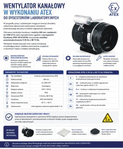 Wentylator dygestorium przeciwwybuchowy ATEX