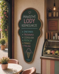 Tablica reklamowa ścienna lód