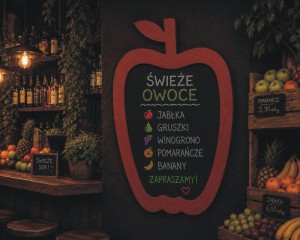 Tablica reklamowa ścienna jabłko