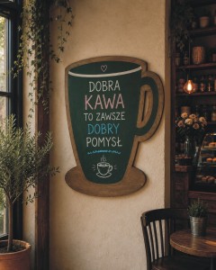 Tablica reklamowa ścienna kawa