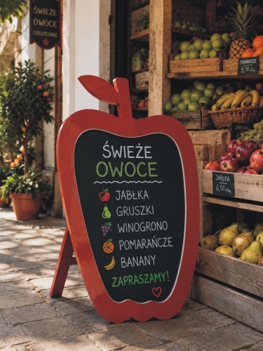 Tablica reklamowa jabłko stacjonarna na kredę