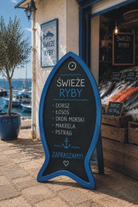 Tablica reklamowa ryba stacjonarna