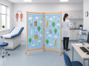 Parawan medyczny podwójny z motywem dziecięcym