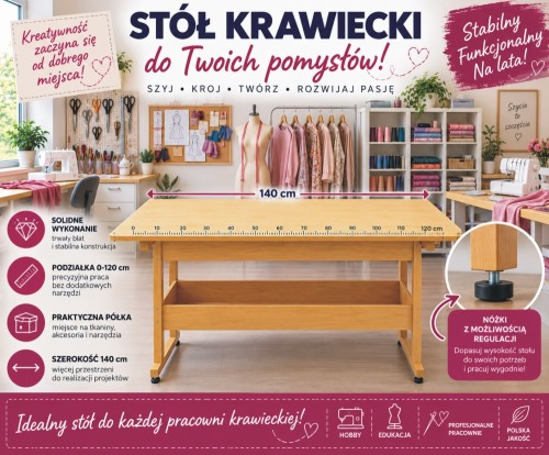 Stół krawiecki 140