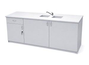 Stolik laboratoryjny pełny dwukomorowy mini 195