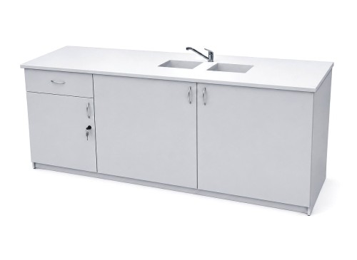 Stolik laboratoryjny pełny dwukomorowy mini 195 popiel
