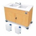 Stolik laboratoryjny mobilny dwukomorowy maksi buk
