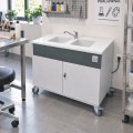Stolik laboratoryjny mobilny dwukomorowy maksi w pracowni