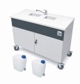 Stolik laboratoryjny mobilny dwukomorowy mini modern