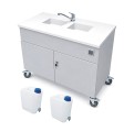 Stolik laboratoryjny mobilny dwukomorowy mini popiel