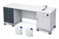 Stolik laboratoryjny podwójny mobilny szufladowy jednokomorowy mini 195 modern