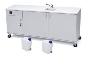 Stolik laboratoryjny pełny mobilny jednokomorowy mini 195