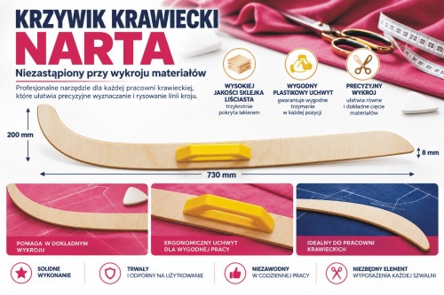 Krzywik krawiecki narta