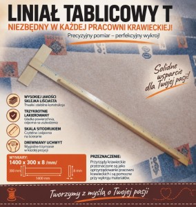 Liniał krawiecki 1.4m z przykładnicą