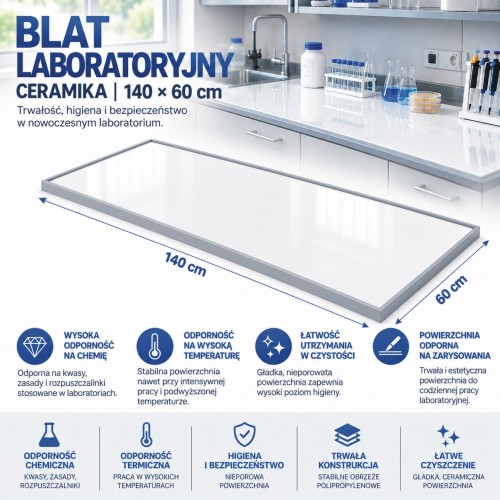 Blat laboratoryjny 140 popiel ceramika