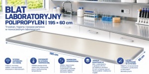 Blat laboratoryjny polipropylenowy 200