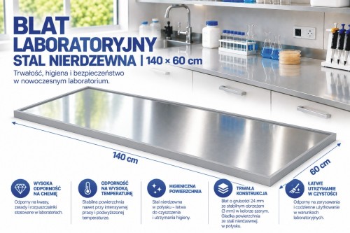 Blat laboratoryjny stal nierdzewna 140