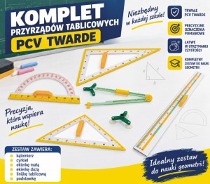 Komplet przyrządów tablicowych plastikowy