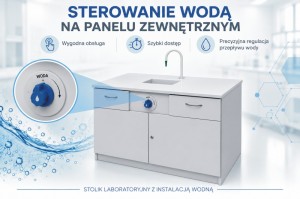 Panel zewnętrzny wodny stolika laboratoryjnego