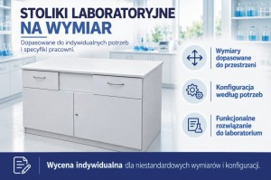 Wymiar niestandardowy stolika laboratoryjnego