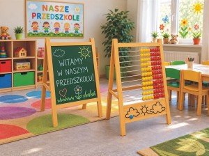 Liczydło sztalugowe dwustronne ze ścianką i tablicą