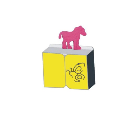 Meble przedszkolne segment duży ze ścianką manipulacyjną motyl i koniem