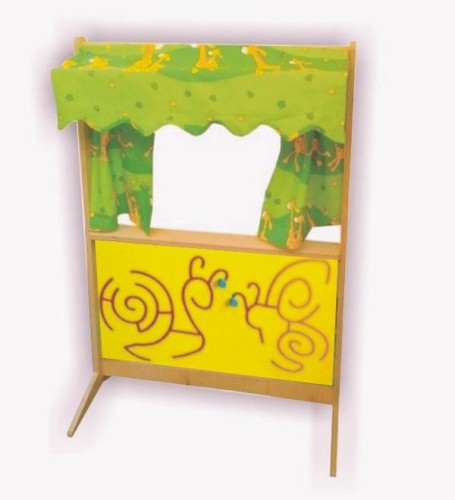 Teatrzyk kukiełkowy składany ze ścianką manipulacyjną i daszkiem
